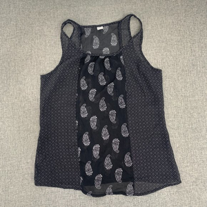 Old Navy Light Weight Sleeveless Tank Top Black Small Paisley‎ Print Polyester